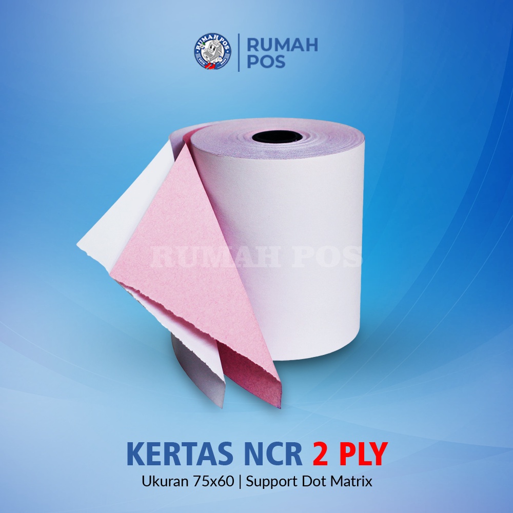 Jual Kertas Struk Ncr 2ply 75x60 Untuk Printer Kasir Dot Matrix 75x60mm