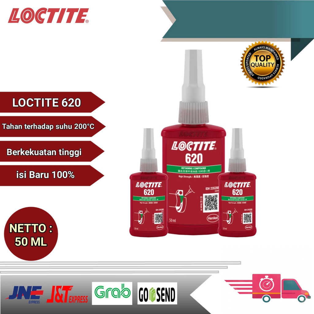 Jual Loctite Lem 620 50ml Lem /Loctite 620 50ml RETAINING COMPOUND ...