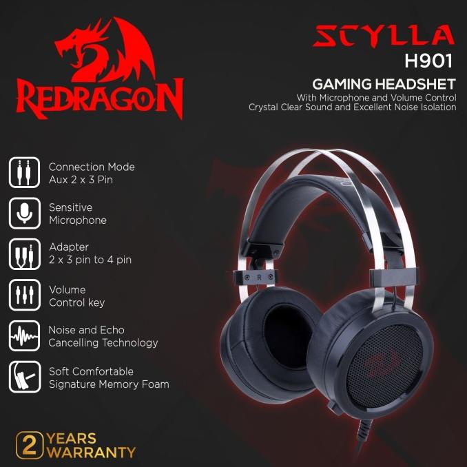 Jual Redragon Gaming Headset AUX SCYLLA - H901 | Shopee Indonesia