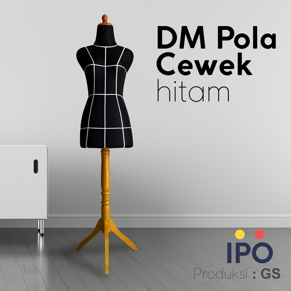 Jual Manekin Wanita Pola Hitam Kaki Kayu / besi Manekin Cewek Patung