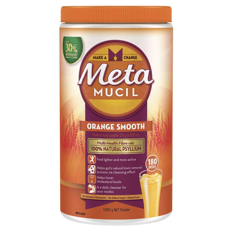 Jual METAMUCIL FIBRE SUPPLEMENT SMOOTH ORANGE SMOOTH 180 DOSE 1060G