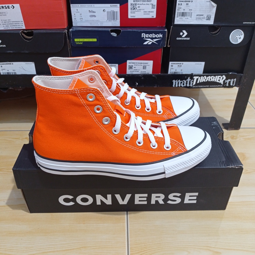 Jual Converse CTAS Hi Orange White Original Resmi MAP | Shopee Indonesia