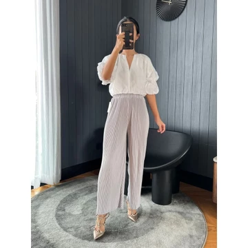 Celana Kulot Plisket Lidi Kulot Lidi Plisket Lidi Pleated Culotte Pants Pleated Pants