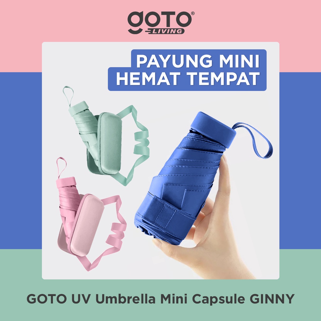 Jual Goto Ginny Umbrella Payung Kapsul Mini Lipat Polos Waterproof Anti Uv Shopee Indonesia