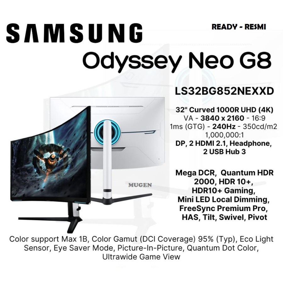 Jual Samsung Odyssey Neo G8 Monitor Gaming 32" Curved UHD 240Hz 1ms ...
