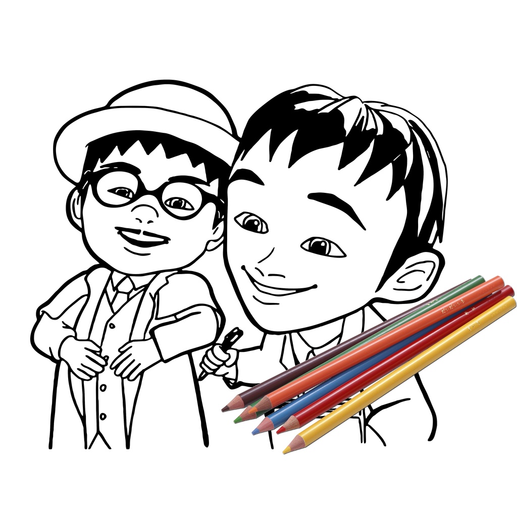 Jual Gambar Sketsa Mewarnai ~ Upin Ipin Part 3 Seketsa Lukis Drawing