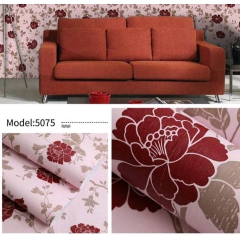 Jual Cod Bayar Di Tempat Wallpaper Sticker Dinding Motif Bunga Minimalis Elegant Ungu Pink 9077