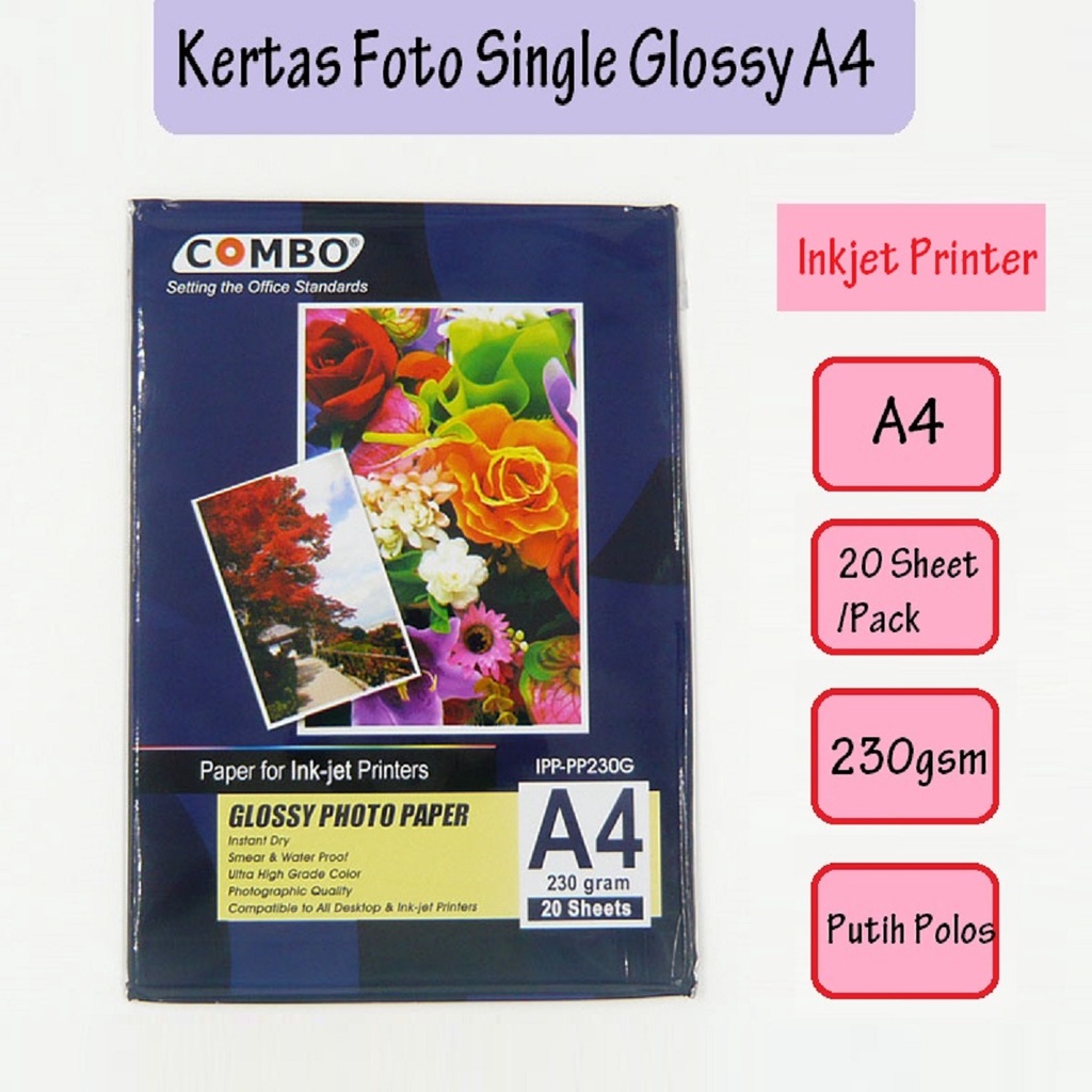 Jual Kertas Foto A4 / Glossy Photo Paper A4 230 gr Combo Shopee Indonesia