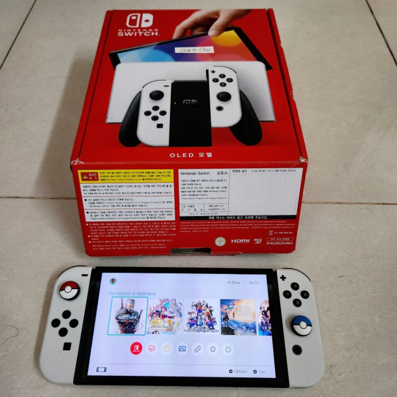 Jual Nintendo Switch OLED Model White Putih Preloved CFW 256GB 256 Gb ...