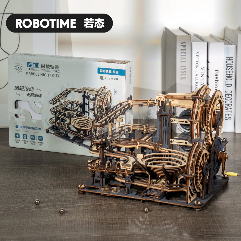 Jual ROKR Robotime Rolife DIY Marble Night City Wooden Puzzle Squad