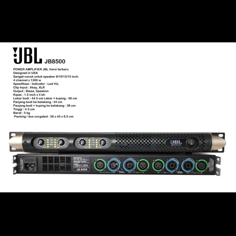 Jual power amplifier jbl 8500 jbl8500 4CH 4X1300 watt Shopee Indonesia