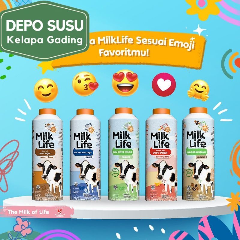 Jual Susu MilkLife Pure Milk / Chocolate 1L Freshmilk Milk Life Fresh