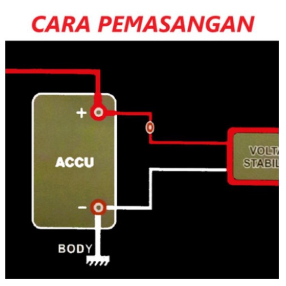 Jual (B88) Stabilizer Aki Mobil Vertical + Sekring Tabung 60A Free ...