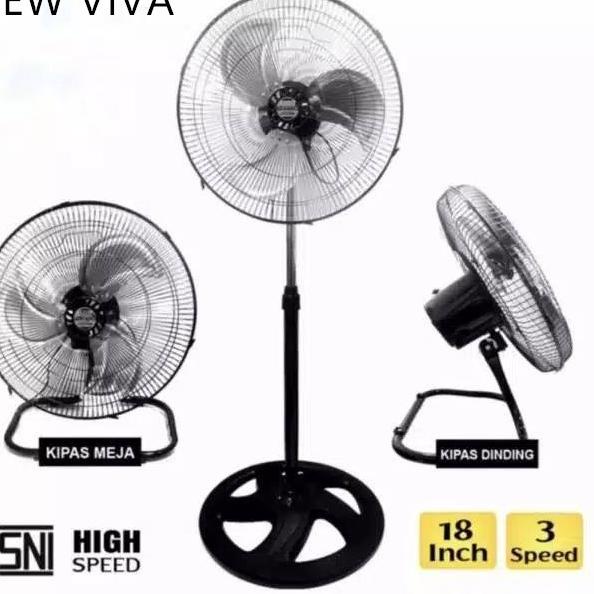 Jual ★ NEW VIVA Kipas angin besi 3 in 1 cyclone meja dinding berdiri 18 ...