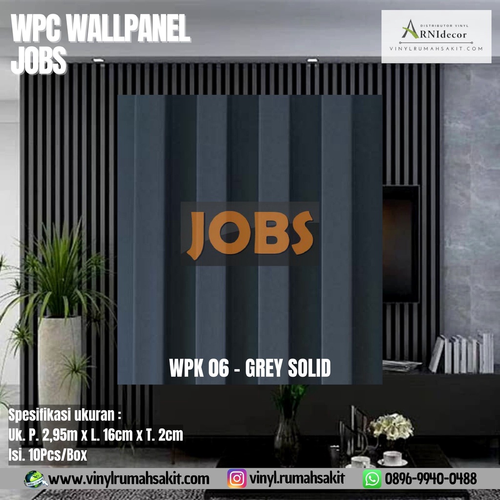 Jual Wallpanel Dinding PVC 3D JOBS Uk. 295cm x 16cm - Type 06 Grey ...