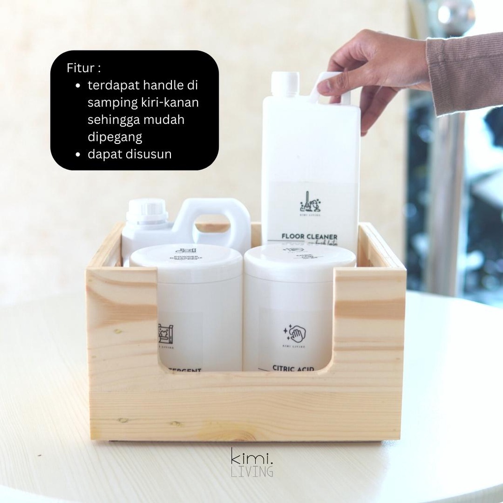 Jual KIMI LIVING - JION Big WOODEN Storage BOX dengan HANDLE ...