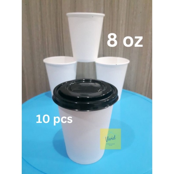 Jual Paper Cup 8 oz - Cup Kertas Putih Polos - isi 10 pcs | Shopee ...