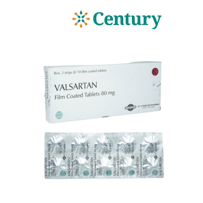 Jual Valsartan 80 Mg 1 Strip 10 Tab Bat Jantung Hipertensi Obat