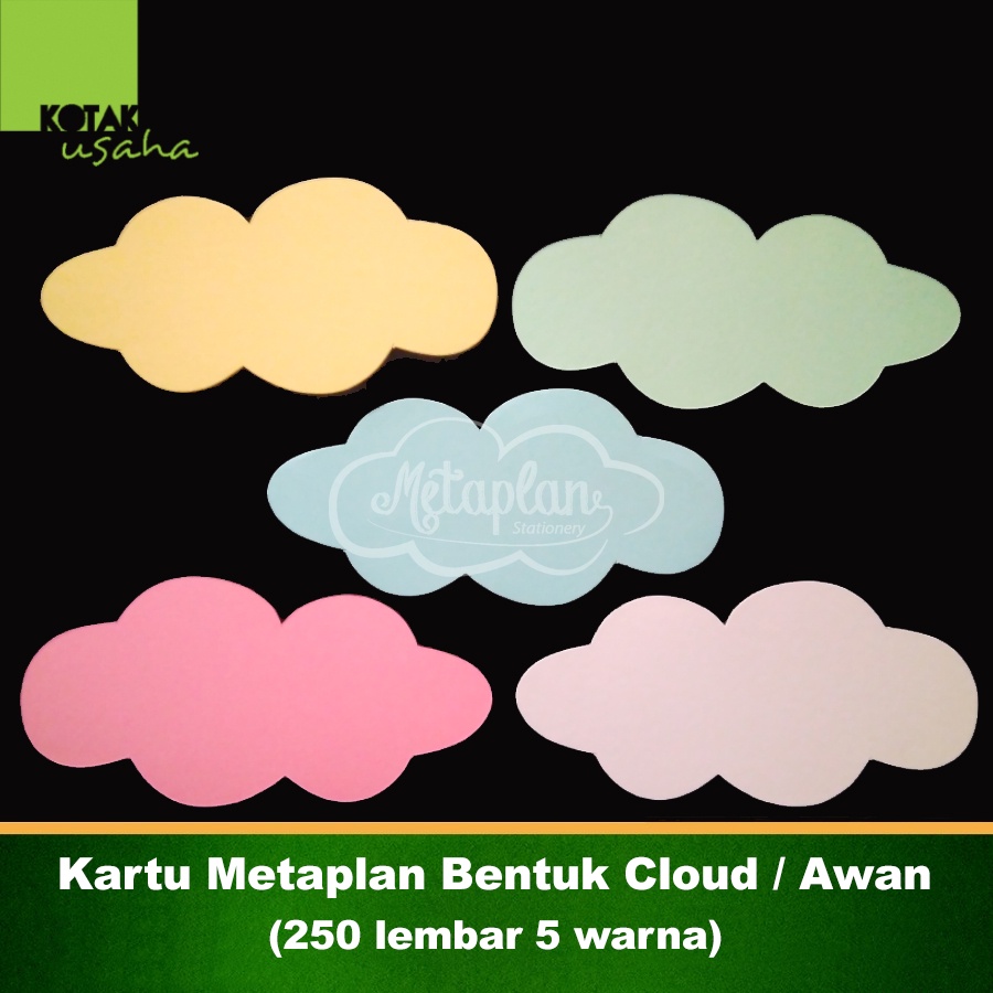 Jual Kartu Metaplan Bentuk Cloud Awan (250 lembar 5 warna) | Shopee ...