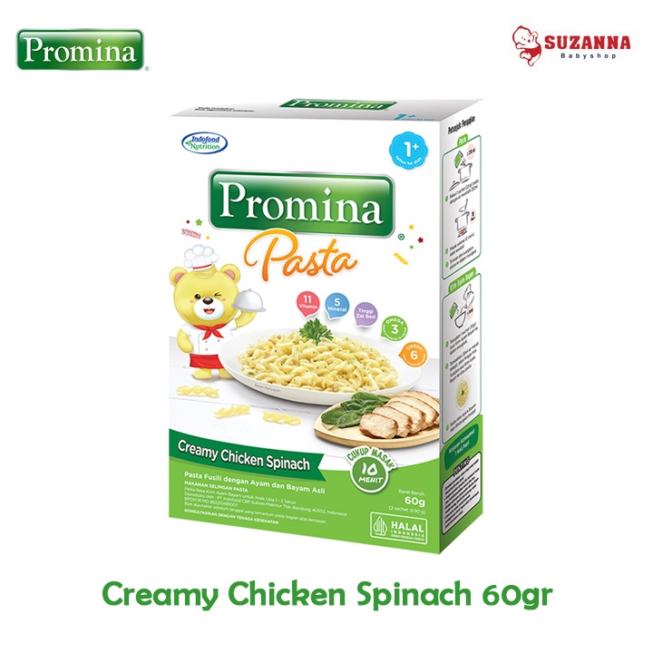 Jual Promina Pasta Creamy Chicken Spinach 60g - Makanan Bayi | Shopee