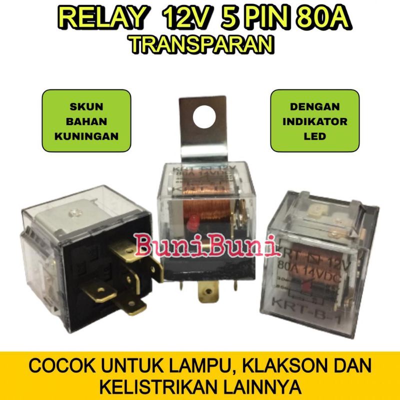 Jual Relay Transparan Bening V Kaki Pin A Untuk Riley Lampu Klakson Alarm Mobil Motor