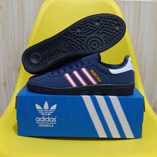 100 Premium Quality Sepatu Sneakers Pria Wanita Adidas Munchen Navy Ice Blue Spezial Hanball Grade Original import