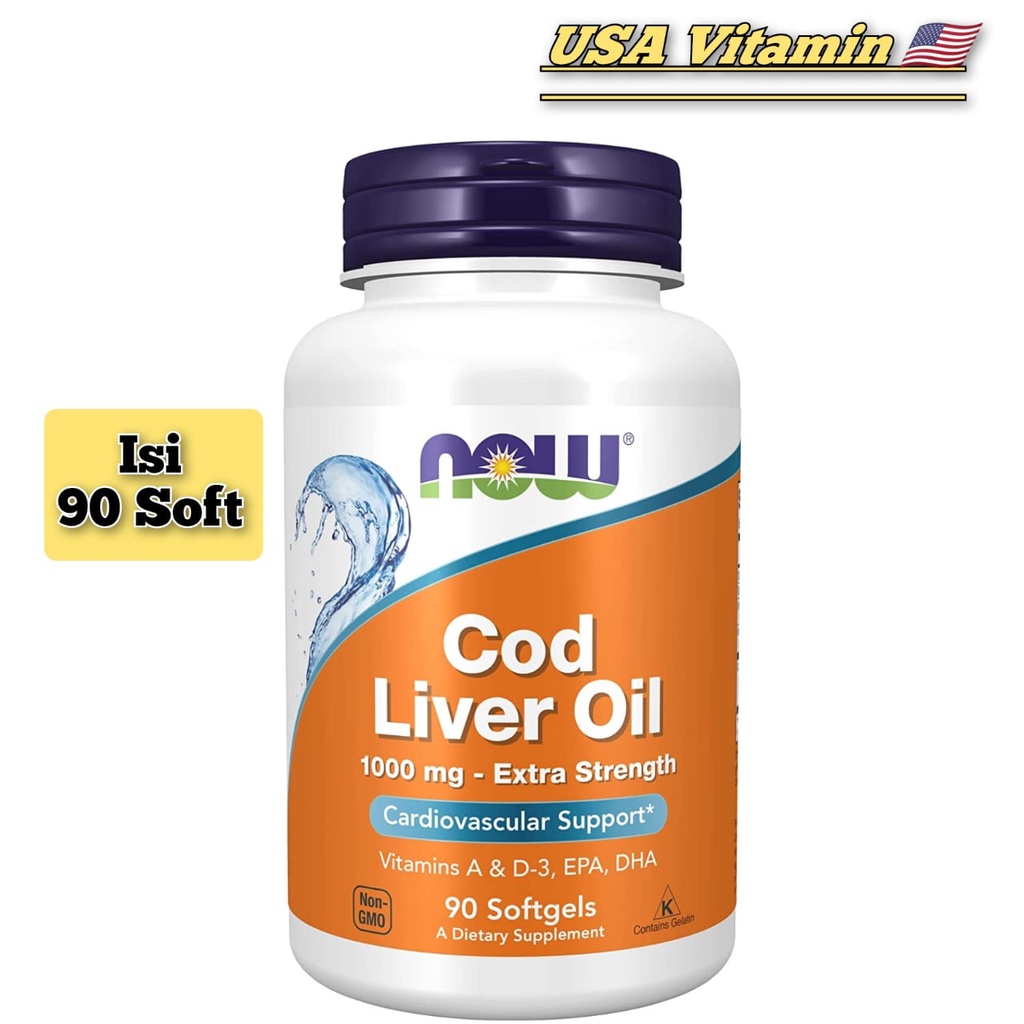 Jual Now Foods Cod Liver Oil Extra Strength 1000 Mg 90 180 Softgels Shopee Indonesia