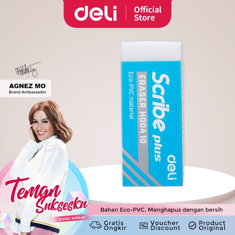 Jual Deli Penghapus Eraser Scribe 60 24 12mm Bersih Clean Putih White ...