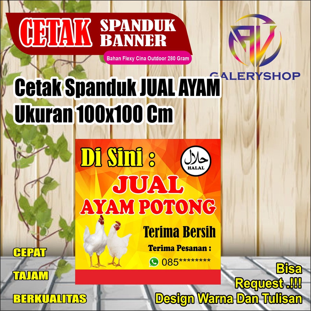 Jual Cetak Spanduk Banner Jual Ayam Potong Ukuran Custom Shopee Indonesia 9120