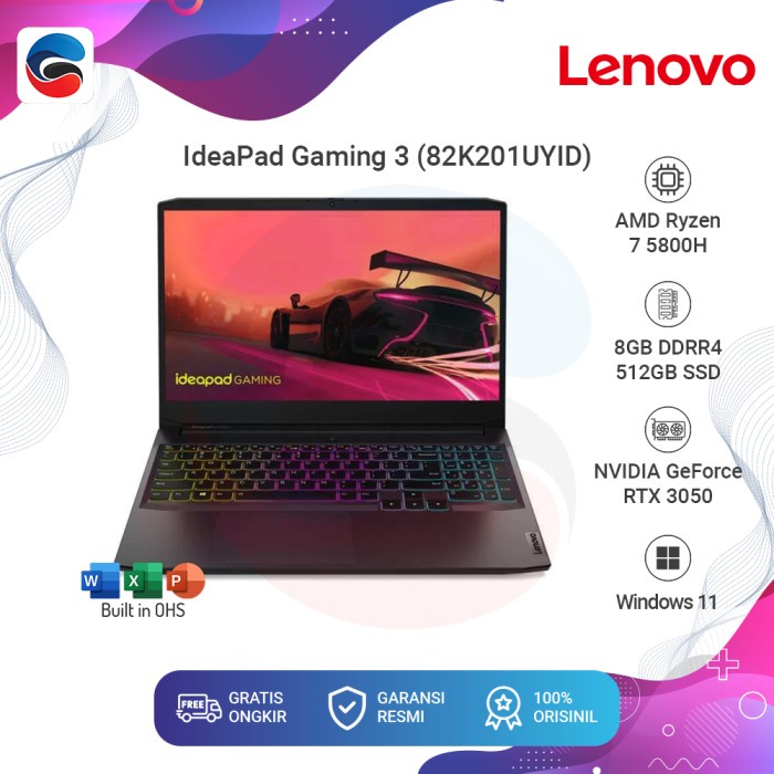 Jual Lenovo Ideapad Gaming Ach Ryzen H Gb Gb W