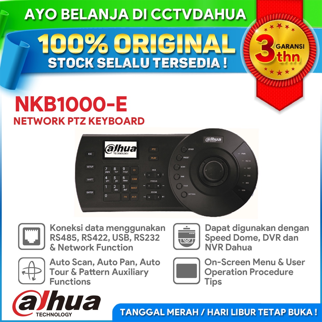 Clavier Réseau Joystick Dahua NKB1000-E Pour Caméras Speed Dome Et DVR - Neuf - Fabriqué En Chine
