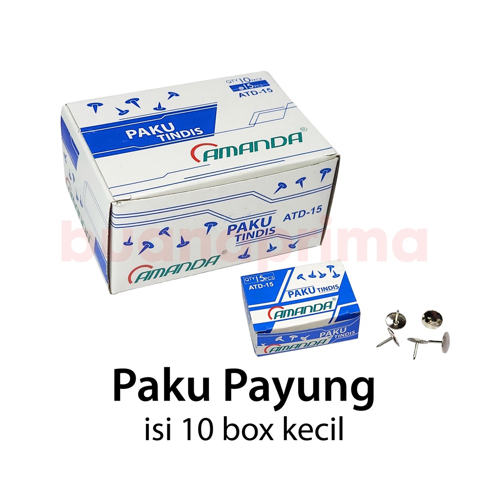 Jual Paku Payung Tindis Per 10 Box Kecil Thumb Tacks Paku Shopee