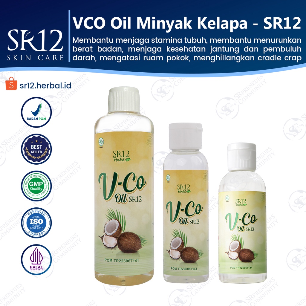Jual VCO OIL SR12 ORIGINAL MINYAK KELAPA MURNI / MINYAK VCO ASLI