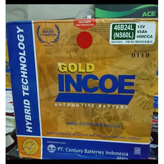 Jual INCOE GOLD Astra NS60L NS60 NS60LS Aki Accu basah 12v 45Ah