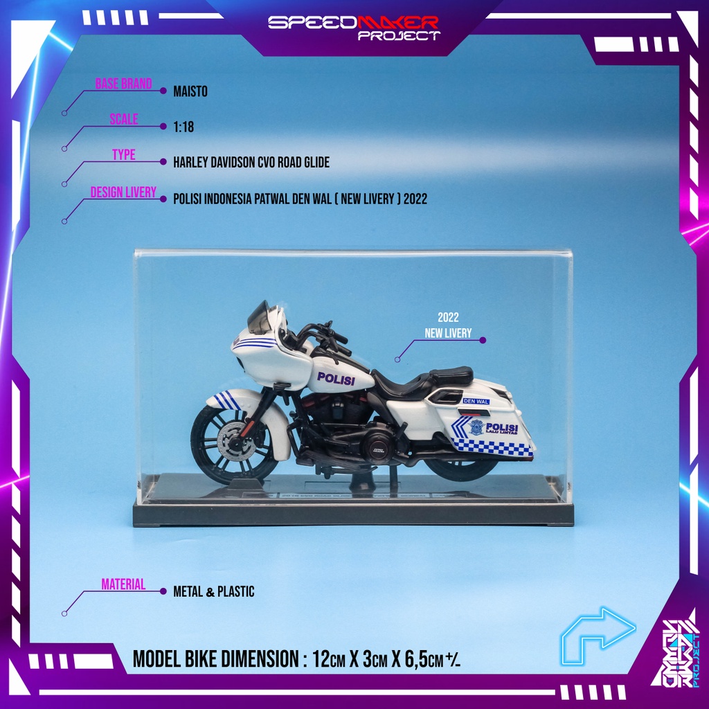 Jual Maisto Custom Harley Davidson CVO Road Glide Polisi Patwal