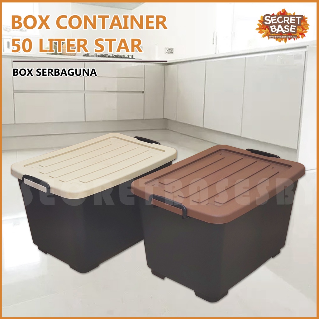 Jual Box Star 50 Liter Roda Kontainer Box Plastik Container Box