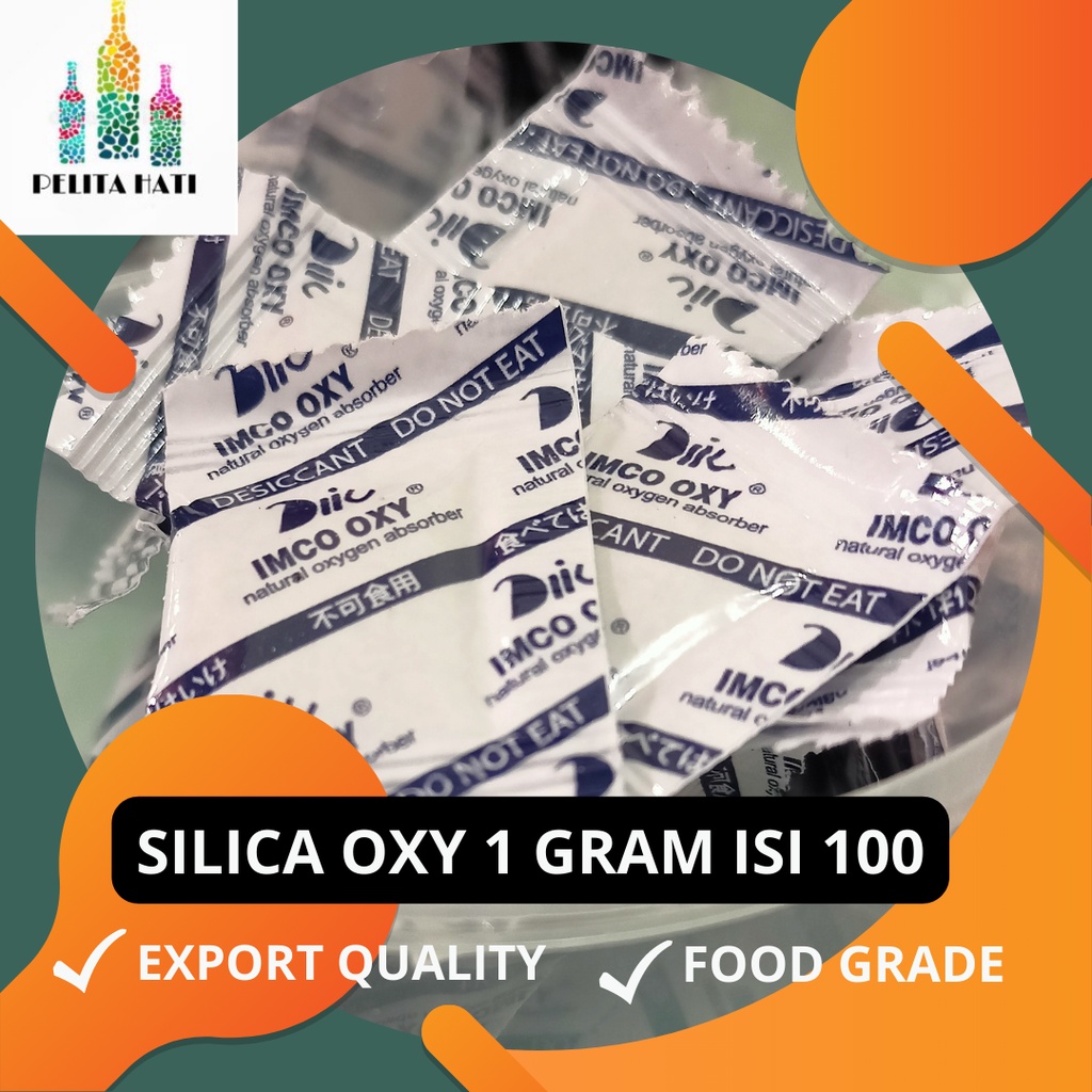 Jual SILICA GEL OXY FOOD GRADE 1 GRAM / KEMASAN ISI 100 PCS EXPORT