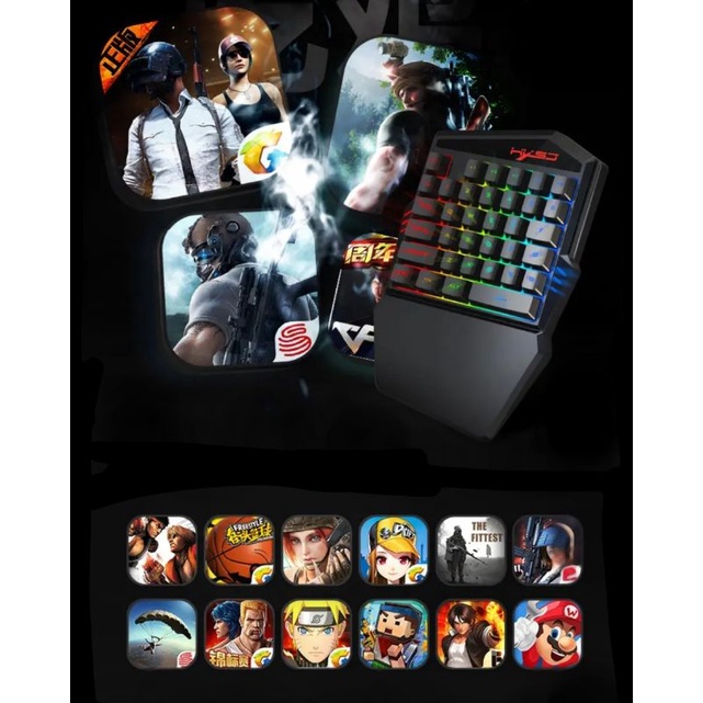Jual Keyboard Gaming RPG LED utk HP Android HXSJ V100 | Shopee Indonesia