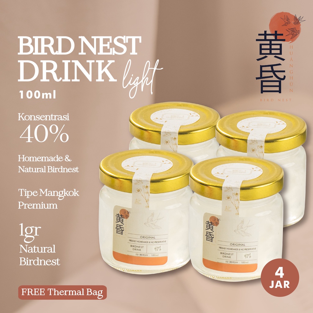 Jual PAKET HUANGHUN BIRDNEST DRINK LIGHT MINUMAN SARANG BURUNG WALET(100ml 1gr bird nest