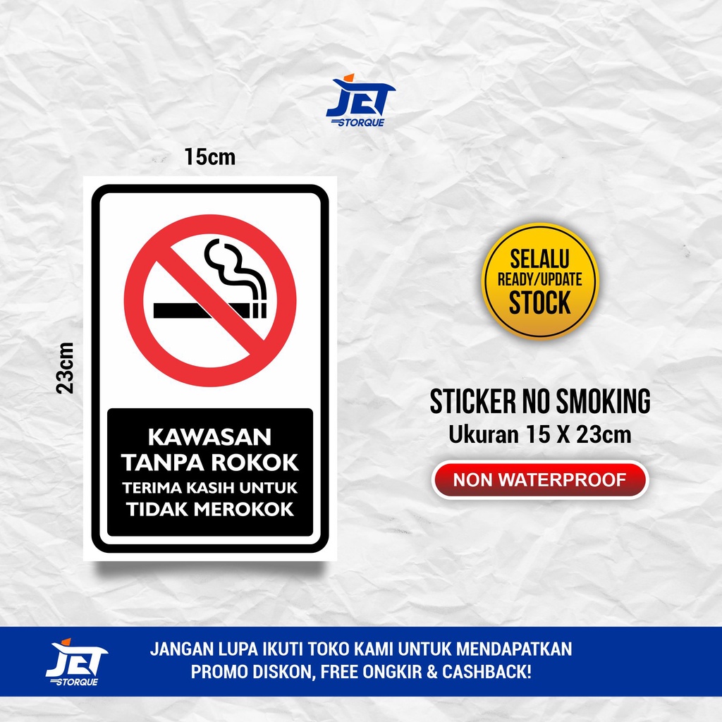 Jual Sticker No Smoking Dilarang Merokok Kawasan Tanpa Rokok - Terima ...
