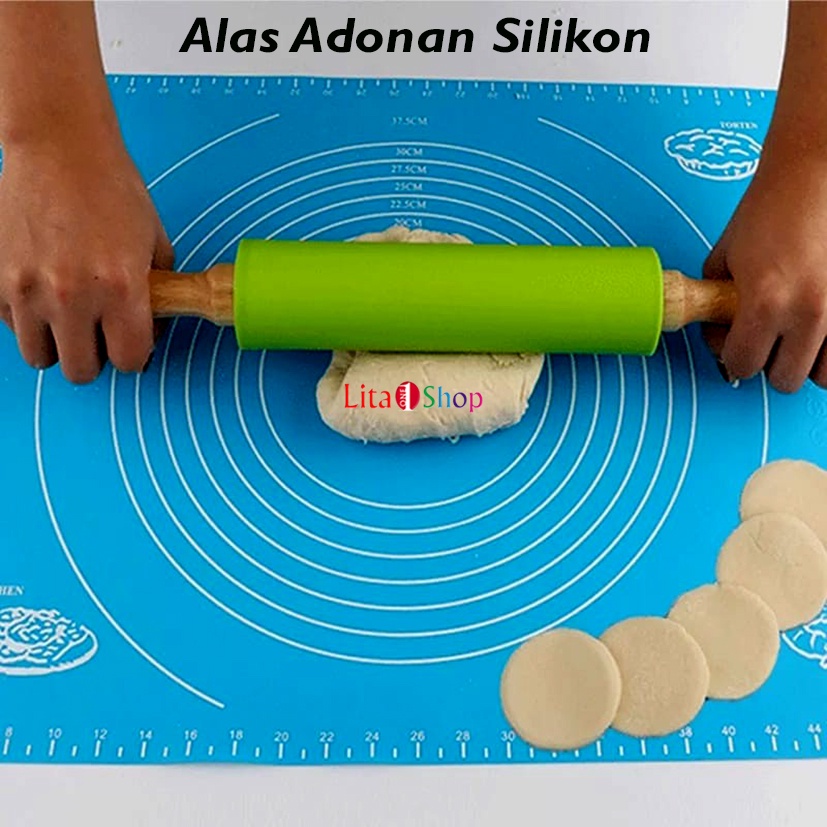 Jual Alas adonan roti, Talenan adonan tepung kue silikon 50x40 cm ...