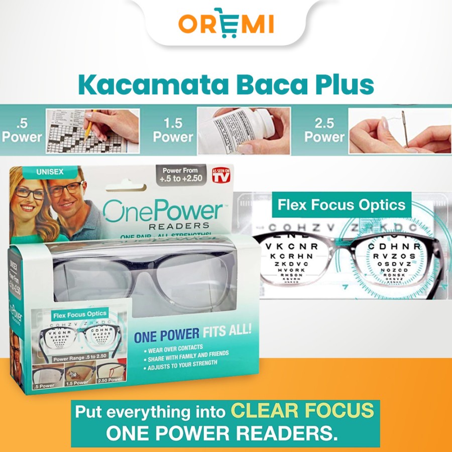 Jual Kacamata Baca Plus Auto Focus Adjusment One Power Reader Untuk ...