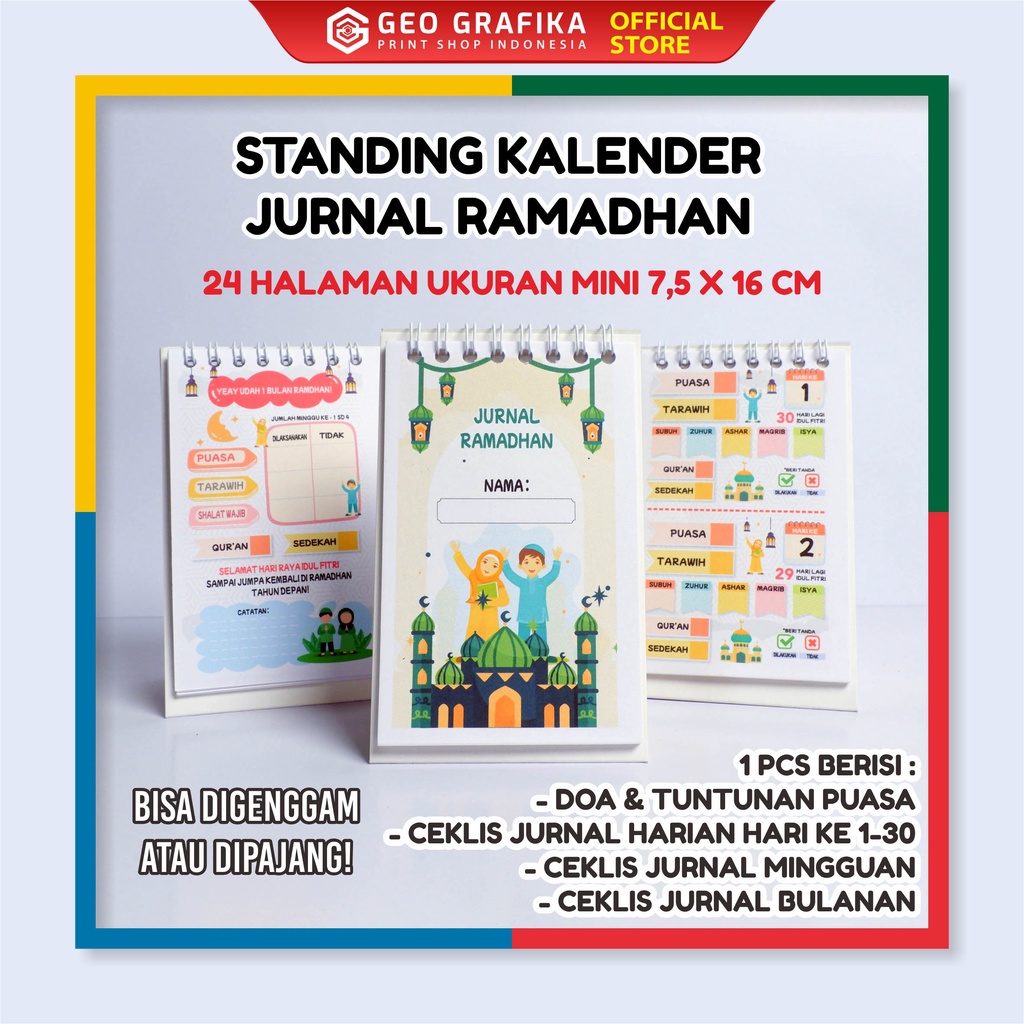 Jual Agenda Ramadan Mini Standing Kalender dengan Jurnal dan Ceklis