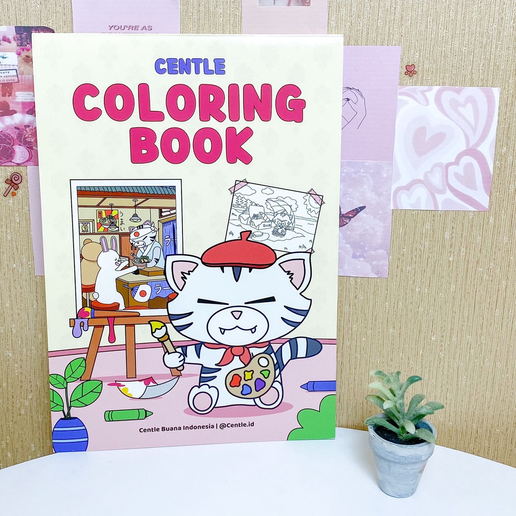 Jual COLORING BOOK CENTLE A4 / BUKU MEWARNAI CENTLE 25 LEMBAR GAMBAR