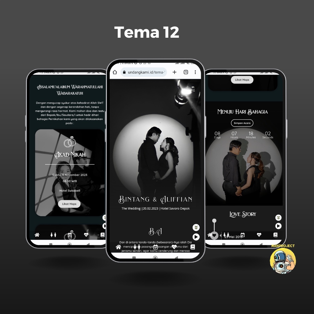Undangan Digital Pernikahan Website Tema 12 Termurah Wedding Invitation Elegant