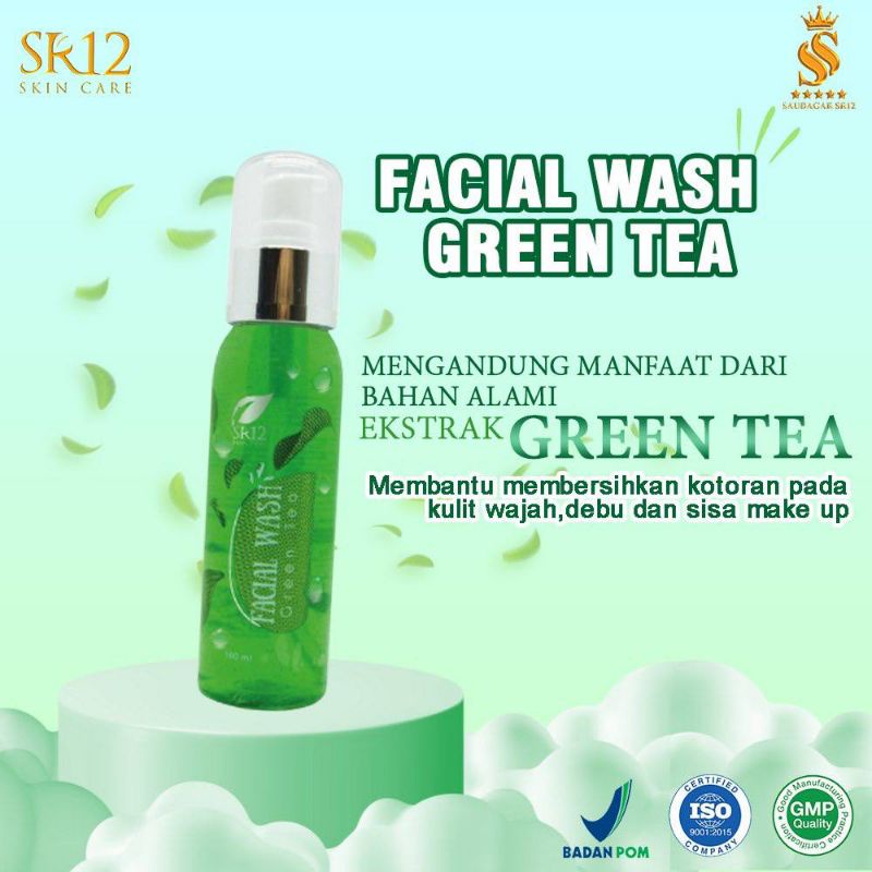 Jual Facial wash greentea SR12/ Sabun jerawat bpom / untuk mengurangi minyak di wajah