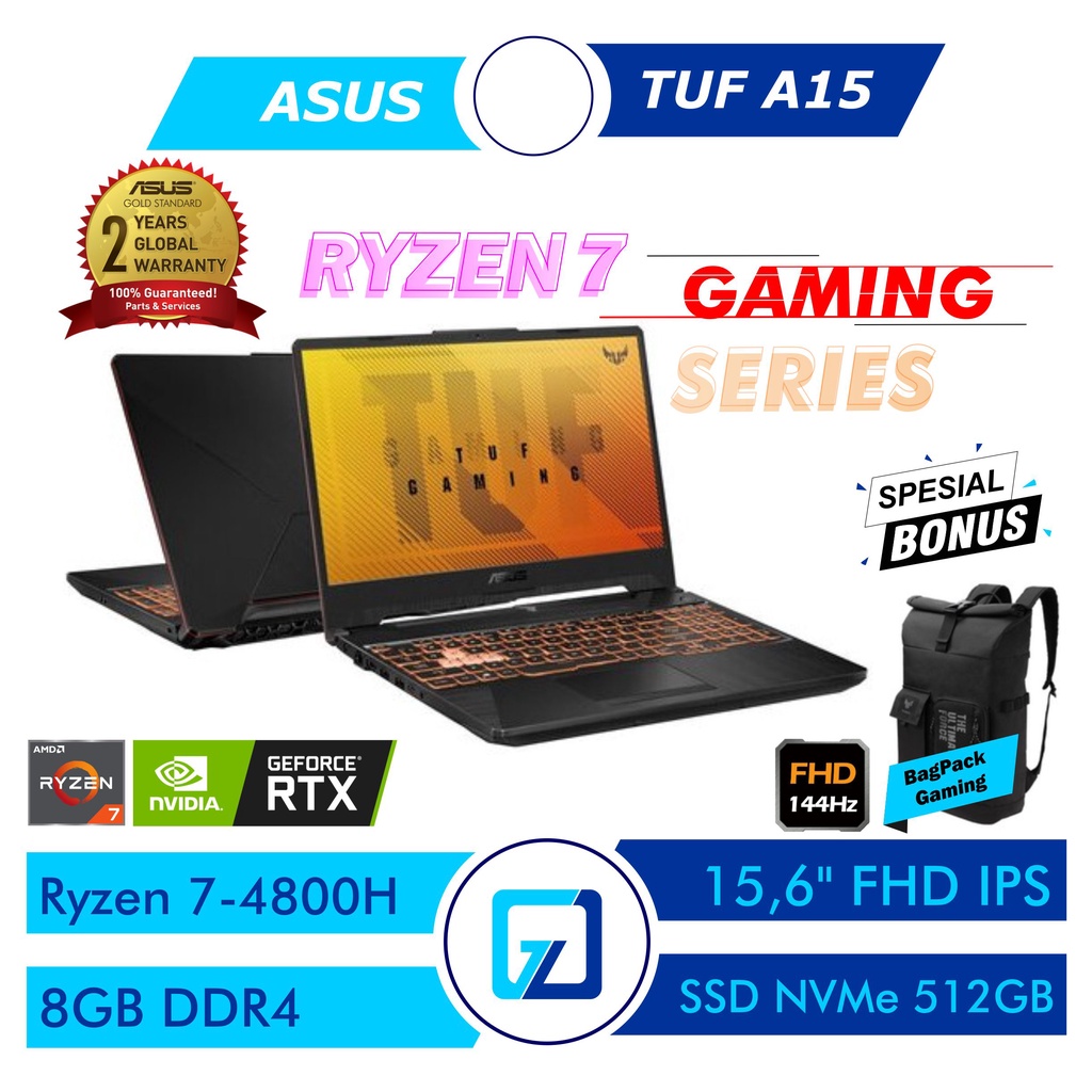 Jual Asus Tuf A15 Fa506ic R735b6t O Amd Ryzen 7 4800h Ram 8gb Ssd 512gb Rtx3050 4gb 144hz Win11 1579