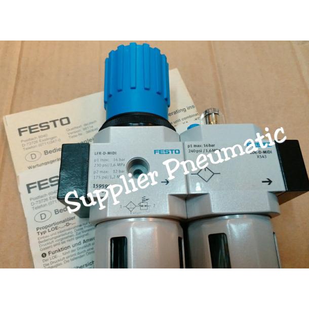 Jual Festo Air Unit / Filter Regulator Lubricator Frc-1/2-D-Midi Pn ...