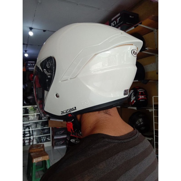 Jual helm r six r-six original putih white | Shopee Indonesia