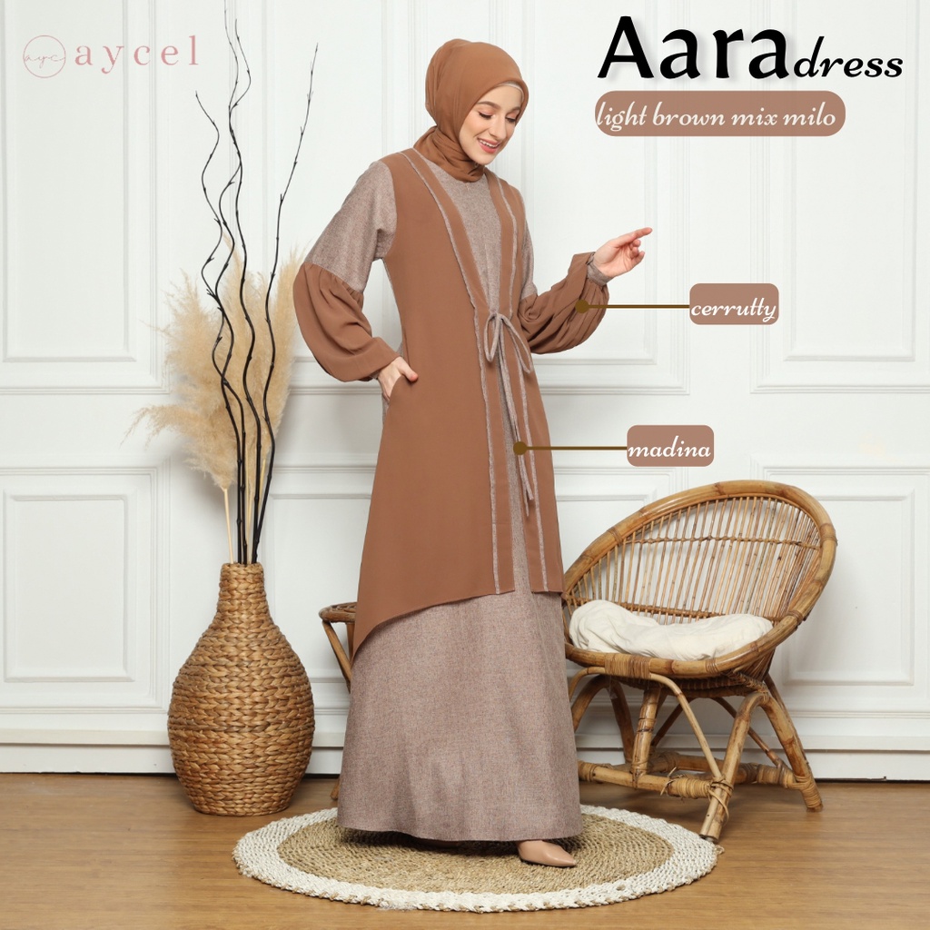 Jual AARA DRESS BY AYCEL | Gamis Madina Mix Cerrutty | Shopee Indonesia